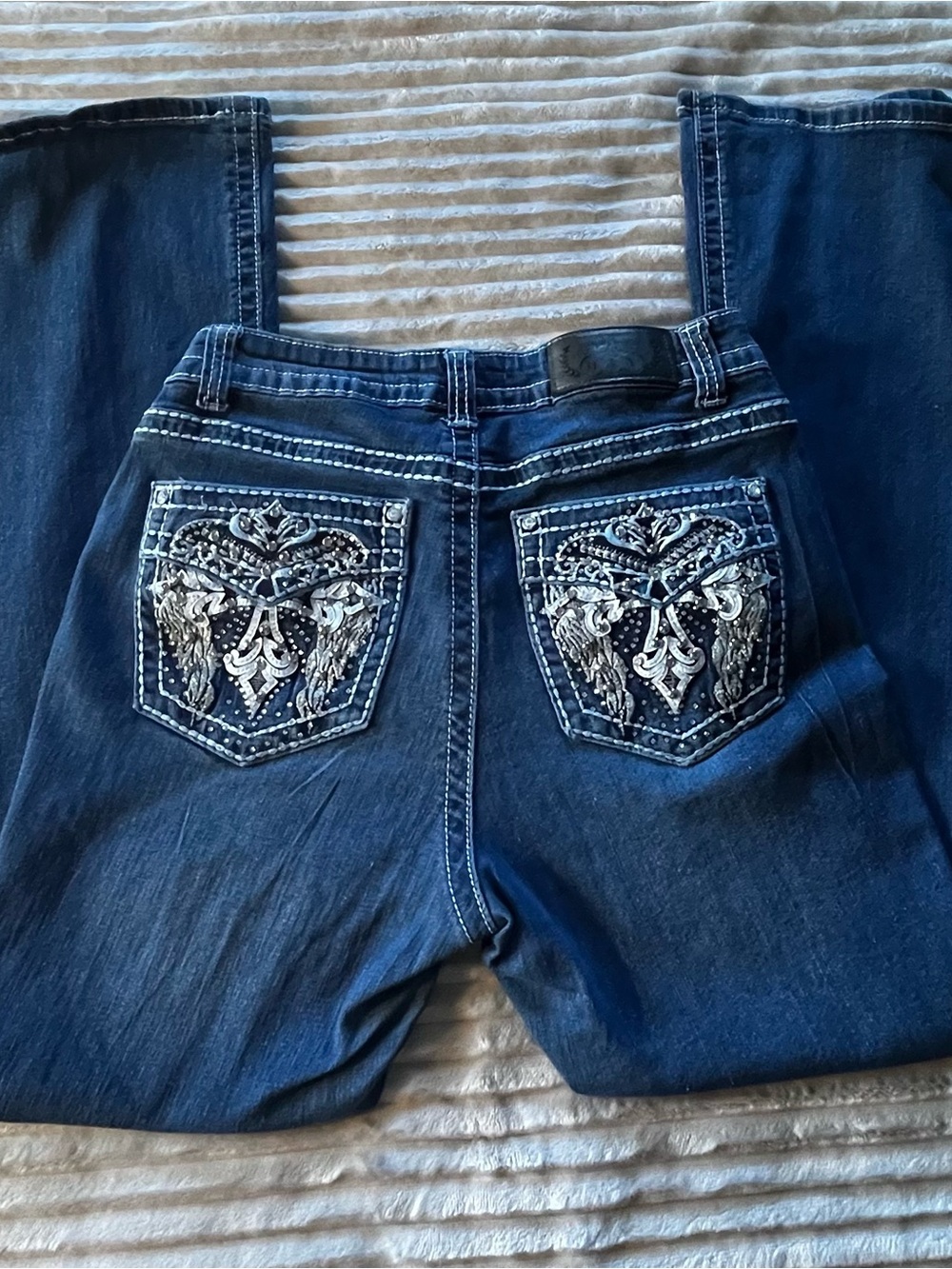 H&Y Premium Collection Angel Wing Embellished Bootcut Jeans ♡